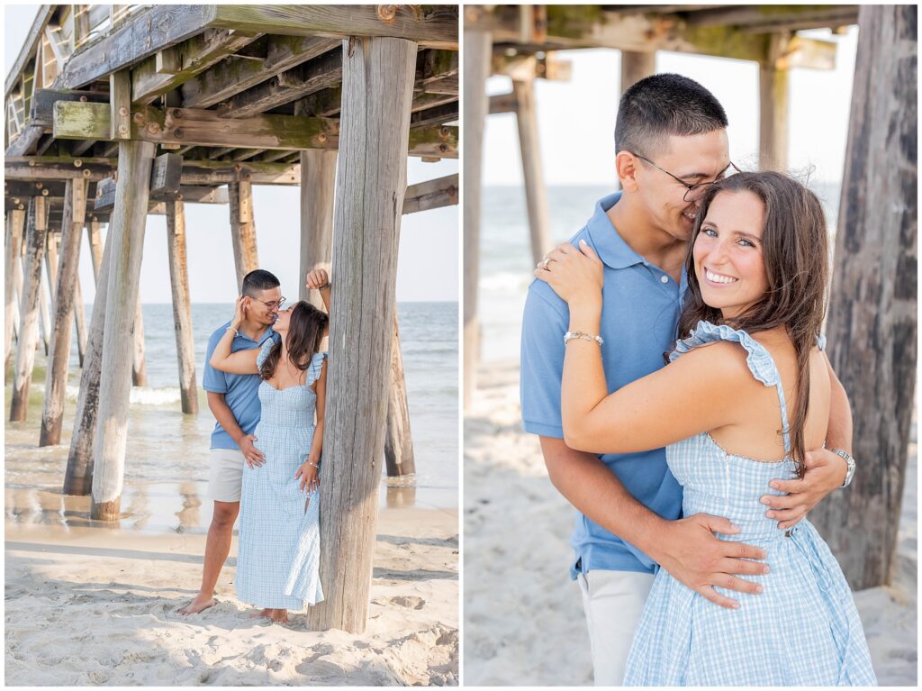 Romantic sunset engagement portraits on the Ocean City NJ beach